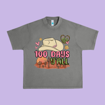 100 Days Y'all Malia Urban Heavy Tee Designed By Maliassmallbusiness