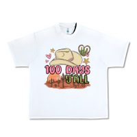 White 100 days y'all malia Urban Heavy Tee - MaliasSmallBusiness