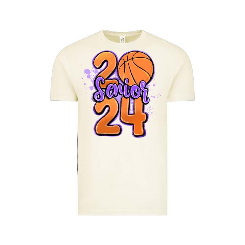 Senior 2024 Basketball Vintage Tee by MaliasSmallBusiness | Teevron