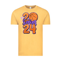 Vintage Mustard senior 2024 basketball Vintage Tee - MaliasSmallBusiness