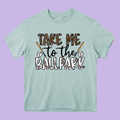 Take Me To The Ballpark Heavy Core Tee Designed By Cowhidedigitalart
