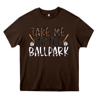 Chocolate Brown take me to the ballpark Heavy Core Tee - CowhideDigitalArt