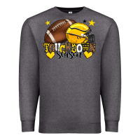 Charcoal Heather Touchdown season American Football yellow team Premium Sweatshirt - HowdyJamesFarm