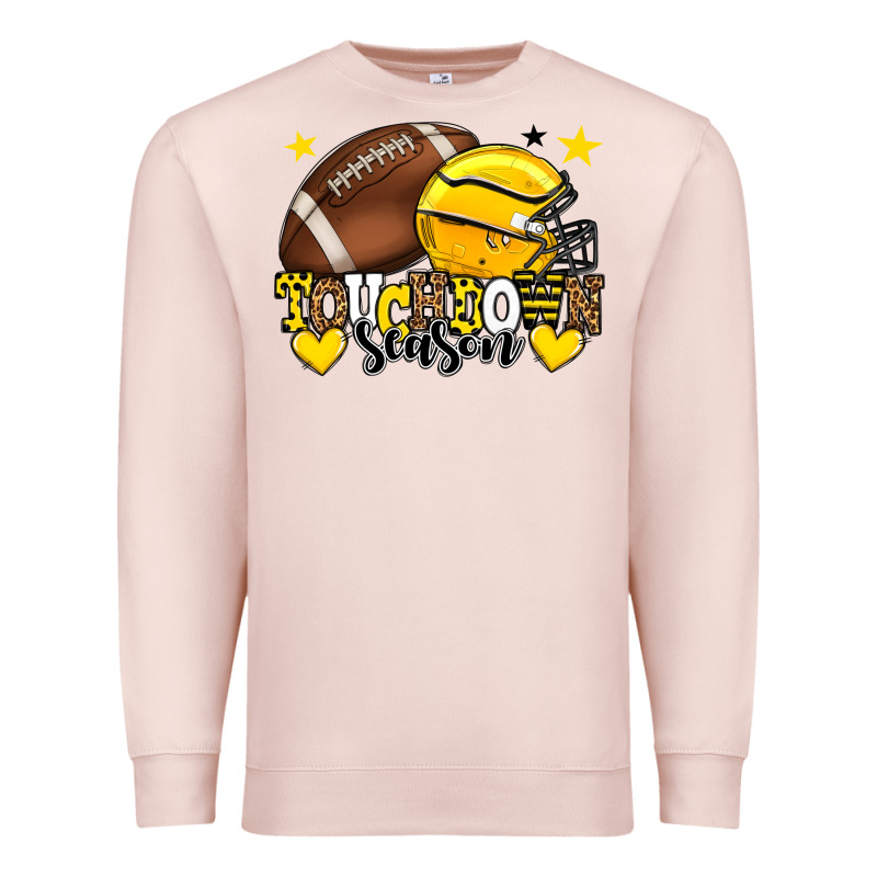 Touchdown Season American Football Yellow Team Premium Sweatshirt by HowdyJamesFarm | Teevron