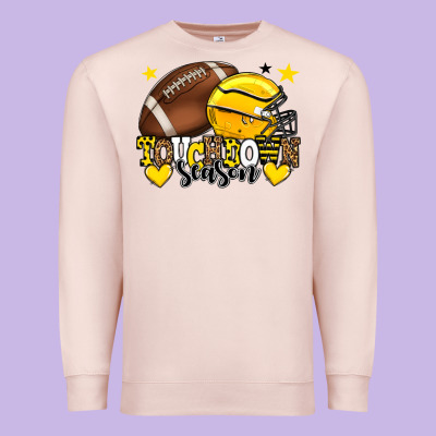 Touchdown Season American Football Yellow Team Premium Sweatshirt Designed By Howdyjamesfarm