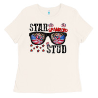 Bone star spangled stup Ladies Tee - CowhideDigitalArt