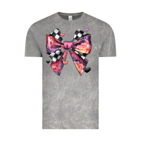 Cloud Rock coquette bow floral checkered pattern Vintage Tee - JahusDesignShop