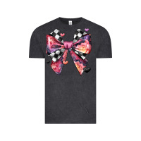 Vintage Black coquette bow floral checkered pattern Vintage Tee - JahusDesignShop