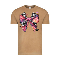 Vintage Camel coquette bow floral checkered pattern Vintage Tee - JahusDesignShop