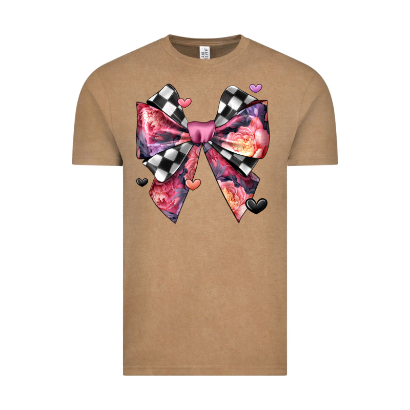 Coquette Bow Floral Checkered Pattern Vintage Tee by JahusDesignShop | Teevron