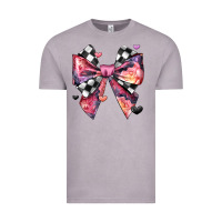 Vintage Zinc coquette bow floral checkered pattern Vintage Tee - JahusDesignShop