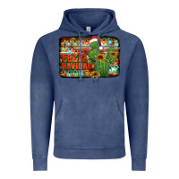 Vintage Denim feliz navidad merry christmas cactus Vintage Hoodie - Jasminsmagicworld