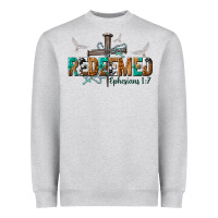 Heather Grey redeemed ephesians 1 7 Heavyweight Sweatshirt - NancyCooperArtShop
