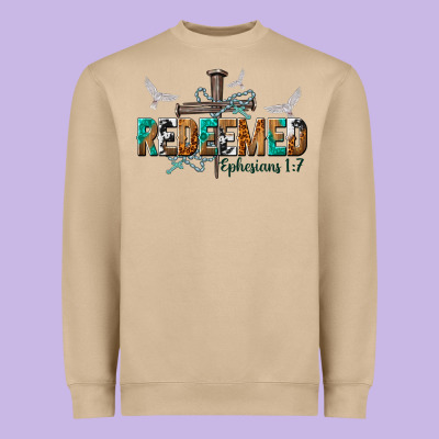 Redeemed Ephesians 1 7 Heavyweight Sweatshirt Designed By Nancycooperartshop