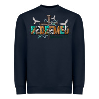 Navy redeemed ephesians 1 7 Heavyweight Sweatshirt - NancyCooperArtShop