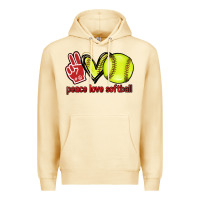 Pina Colada Peace love Softball Premium Hoodie - HowdyJamesFarm