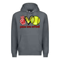 Rock Peace love Softball Premium Hoodie - HowdyJamesFarm