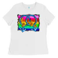 White lgbtq gender gay symbol Ladies Tee - HRA Design Shop