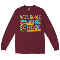Burgundy welcome school Long Sleeve Tee - NancyCooperArtShop