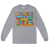 Heather Grey welcome school Long Sleeve Tee - NancyCooperArtShop