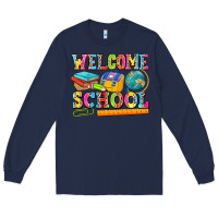 Navy welcome school Long Sleeve Tee - NancyCooperArtShop