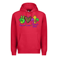 Cardinal peace love mardi gras Premium Hoodie - JahusDesignShop