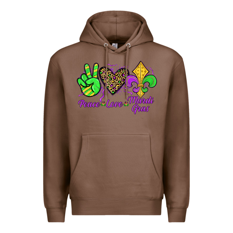 Peace Love Mardi Gras Premium Hoodie by JahusDesignShop | Teevron