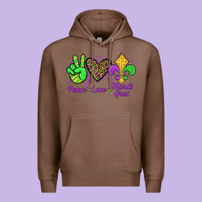Peace Love Mardi Gras Premium Hoodie Designed By Jahusdesignshop