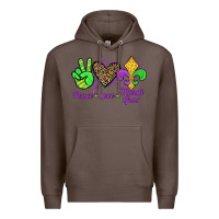 Coffee peace love mardi gras Premium Hoodie - JahusDesignShop