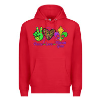 Red peace love mardi gras Premium Hoodie - JahusDesignShop