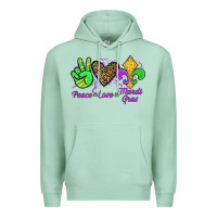 Seafoam peace love mardi gras Premium Hoodie - JahusDesignShop