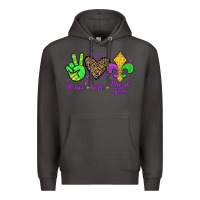 Smoke peace love mardi gras Premium Hoodie - JahusDesignShop