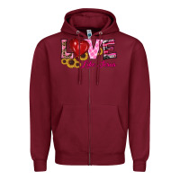 Burgundy valentine's day love like jesus Zipper Hoodie - RanaPortraitStore