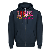 Navy valentine's day love like jesus Zipper Hoodie - RanaPortraitStore