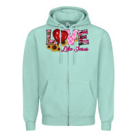 Seafoam valentine's day love like jesus Zipper Hoodie - RanaPortraitStore