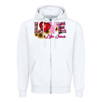 White valentine's day love like jesus Zipper Hoodie - RanaPortraitStore
