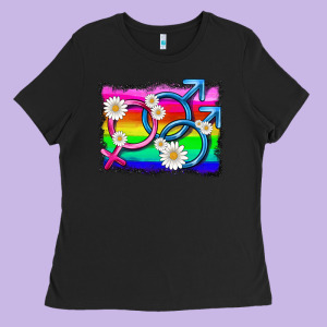 Lgbtq Gender Bisexuality Symbol Ladies Tee Designed By Hra Design Shop