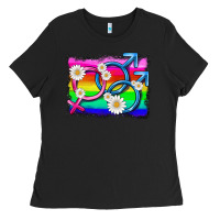 Black lgbtq gender bisexuality symbol Ladies Tee - HRA Design Shop