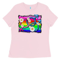 Bubblegum Pink lgbtq gender bisexuality symbol Ladies Tee - HRA Design Shop