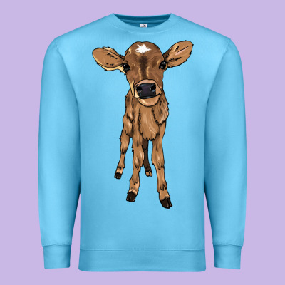 Baby Cow Premium Sweatshirt Designed By Howdyjamesfarm