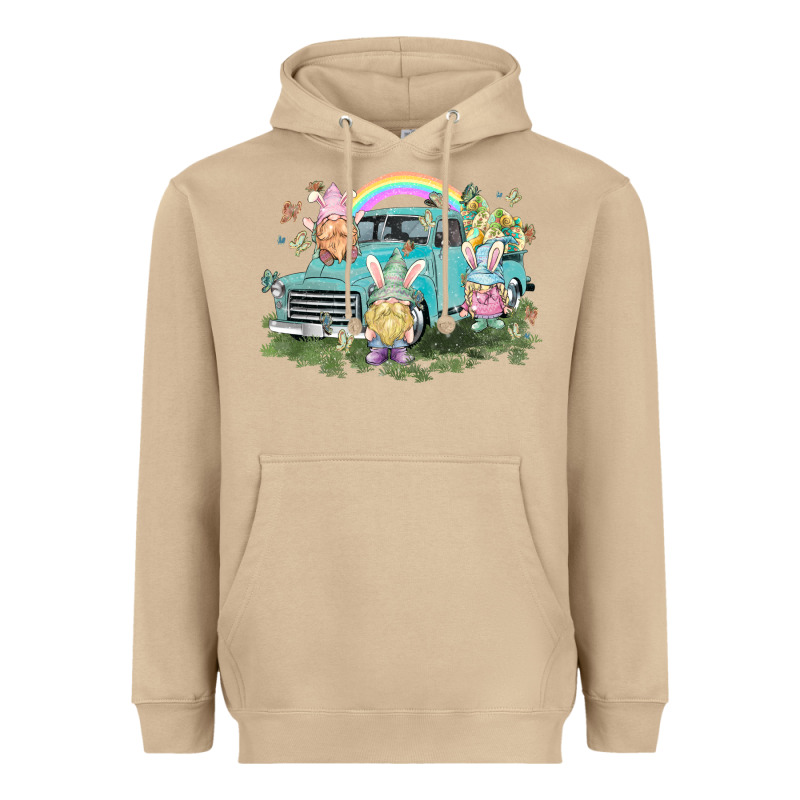 Easter Gnomies With Truck Easter Day Heavyweight Hoodie by HowdyJamesFarm | Teevron
