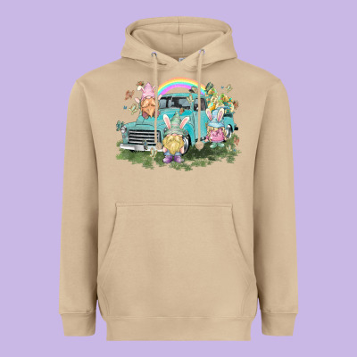 Easter Gnomies With Truck Easter Day Heavyweight Hoodie Designed By Howdyjamesfarm