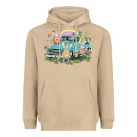 Mushroom Easter gnomies with truck Easter Day Heavyweight Hoodie - HowdyJamesFarm