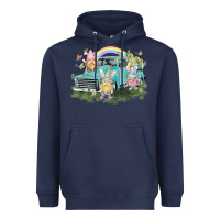Navy Easter gnomies with truck Easter Day Heavyweight Hoodie - HowdyJamesFarm