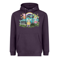 Plum Easter gnomies with truck Easter Day Heavyweight Hoodie - HowdyJamesFarm
