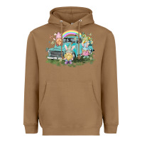 Toasted Coconut Easter gnomies with truck Easter Day Heavyweight Hoodie - HowdyJamesFarm