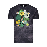 Cloud Black st patricks day green smile Vintage Tee - MaliasSmallBusiness