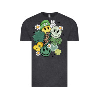 Vintage Black st patricks day green smile Vintage Tee - MaliasSmallBusiness