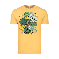 Vintage Mustard st patricks day green smile Vintage Tee - MaliasSmallBusiness
