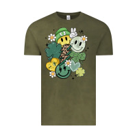 Vintage Olive st patricks day green smile Vintage Tee - MaliasSmallBusiness
